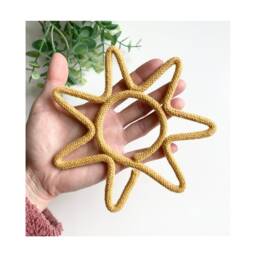Handcrafted Rope Wire Sun Wall Hanging For Nursery - Kids Room Coastal Decor - thumbnail 2
