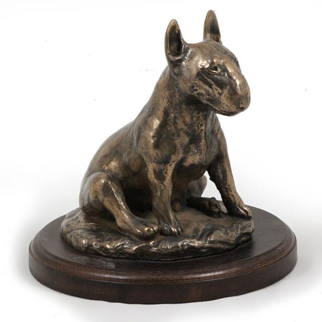 Bull Terrier - Sitting, Dog Wooden Base Statue, Limited Edition, Artdog - image 1