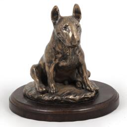 Bull Terrier - Sitting, Dog Wooden Base Statue, Limited Edition, Artdog - thumbnail 3
