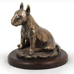 Bull Terrier - Sitting, Dog Wooden Base Statue, Limited Edition, Artdog - thumbnail 2