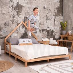 Wood Bed Montessori Toddler Twin Full Modern Kids Full Frame Kids Furniture - thumbnail 2
