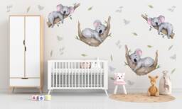 Sleeping Koala Wall Sticker - Australian Nursery Or Kids Room Decor, Woodland Animal Art, Peel & Stick Decal