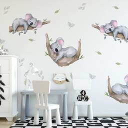 Sleeping Koala Wall Sticker - Australian Nursery Or Kids Room Decor, Woodland Animal Art, Peel & Stick Decal - thumbnail 4
