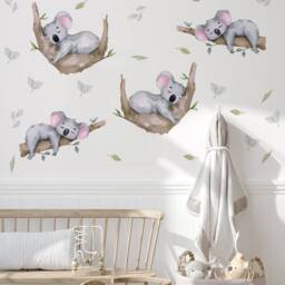 Sleeping Koala Wall Sticker - Australian Nursery Or Kids Room Decor, Woodland Animal Art, Peel & Stick Decal - thumbnail 3