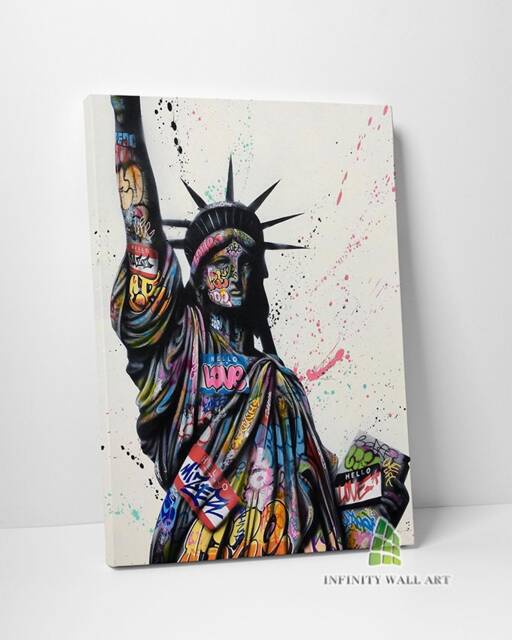 Liberty Statue Graffiti Canvas Art Wall Print Picture Abstract Fashion Framed Home Decor -D30 - image 1