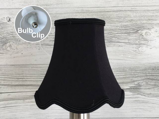 Black Scalloped Empire Candle Shade - Lampshade Chandelier Light Clip On Lampshades Retro Lampshade Wall - image 1