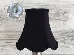 Black Scalloped Empire Candle Shade - Lampshade Chandelier Light Clip On Lampshades Retro Lampshade Wall - thumbnail 1
