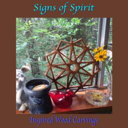 Baha'i Symbol Wood Carving Double Nine-Pointed Star Wall Hanging - thumbnail 2