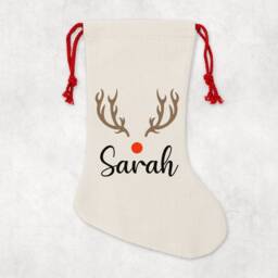 Personalised Christmas Sack - Custom Stocking - Reindeer For Kids, Children's Santa Sack, Sacks - thumbnail 2