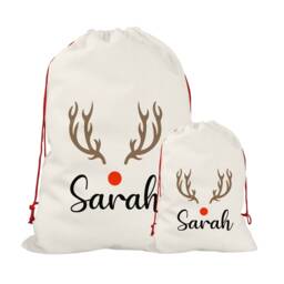 Personalised Christmas Sack - Custom Stocking - Reindeer For Kids, Children's Santa Sack, Sacks - thumbnail 3