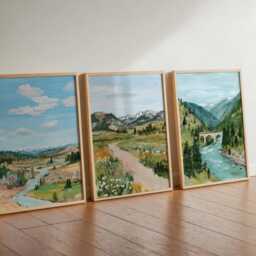 Set Of 3 Idaho Posters, Usa Wall Art Prints, Travel Poster Set, Mountain Landscape Nature Adventure Posters - thumbnail 2