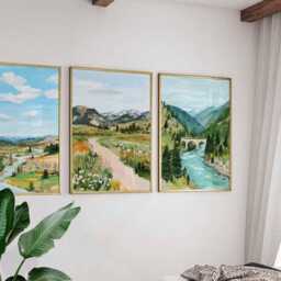Set Of 3 Idaho Posters, Usa Wall Art Prints, Travel Poster Set, Mountain Landscape Nature Adventure Posters - thumbnail 3