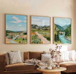 Set Of 3 Idaho Posters, Usa Wall Art Prints, Travel Poster Set, Mountain Landscape Nature Adventure Posters - thumbnail 1