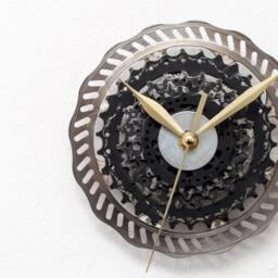 Industrial Clock, Bike Bicycle Wall Unique Modern Steampunk Cyclist Gift Metal Clock - thumbnail 2