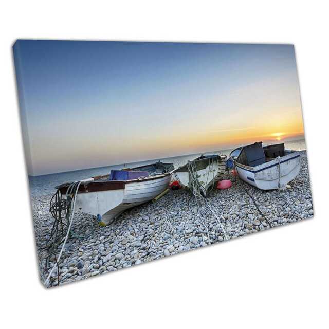 Coastal Wall Art Boats At Chesil Cove, Portland Bill, Dorset - Scenic Print For Home & Office Decor - image 1