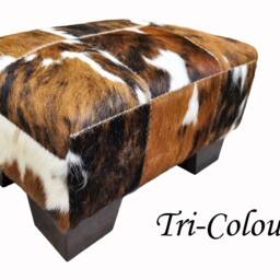 Cowhide Patchwork Foot Stool, Pouf Ottoman, Rustic Home Decor, Rest Furniture - Fs - thumbnail 4
