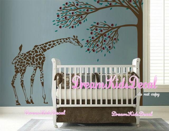 Tree With Giraffe Nursery Wall Decal, Kids Room Decor - image 1