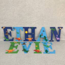 Personalised Dinosaur Name Sign - Kids Bedroom Wall Decor Nursery Plaque Custom Childrens Art Gift - thumbnail 4