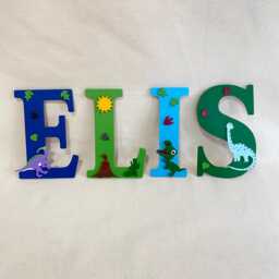 Personalised Dinosaur Name Sign - Kids Bedroom Wall Decor Nursery Plaque Custom Childrens Art Gift - thumbnail 2