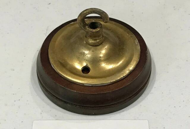 Brass Ceiling Hook Lamp Chandelier Light Wall Patras Wooden Mount Hanging Chain Antique Old - image 1