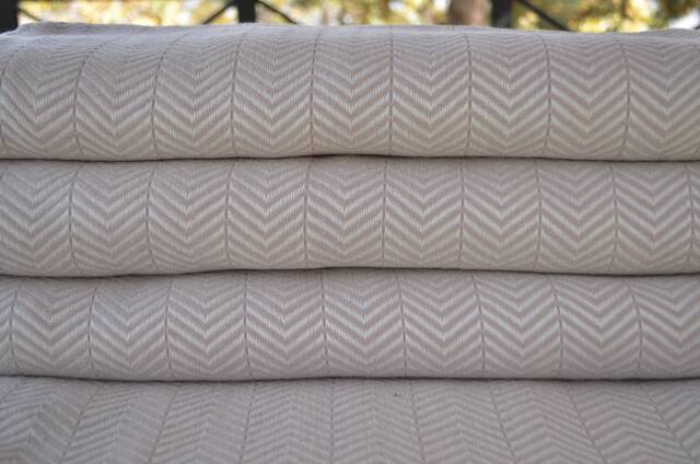 "Turkish Blanket, Beige Blanket, 79""x89" - image 1