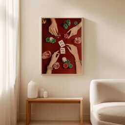 Casino Night Poster, Poker Table Wall Art, Card Game Print - thumbnail 3