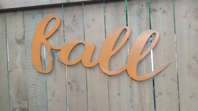 Fall Metal Word Sign Distressed Rustic Rusted Wall Hanging Extra Large Industrial Decor Farmhouse Decoration Primitive - image 1