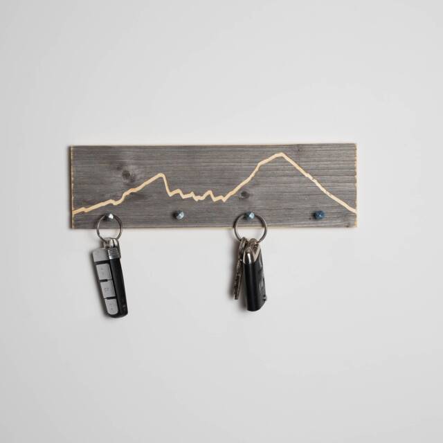 Key Rack With Watzmann Motif, Reclaimed Wood - Box, Key Holder Wooden Wall Decoration - image 1