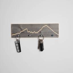 Key Rack With Watzmann Motif, Reclaimed Wood - Box, Key Holder Wooden Wall Decoration - thumbnail 1