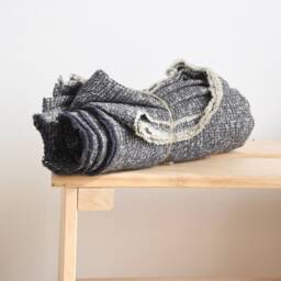 Linen Blend Fringed Bath Towel Large Lightweight Gym Towel - thumbnail 3