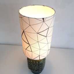 Unique Vintage West Germany Lamp With Handmade Lampshade Geometric Print - thumbnail 4