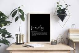 Family Definition Quote Print - Monochrome Printed Onto Thick 220Gsm Premium Finish Paper - A5, A4 & A3 Sizes Available - thumbnail 1