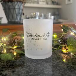 Christmas At Personalised Stary Candle Holder, Family Tea Light Holder - thumbnail 1