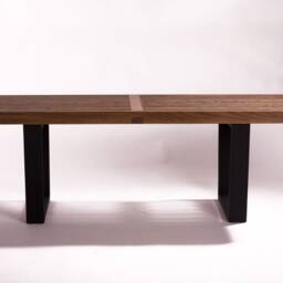 Handmade Mid-Century Modern Rustic Oiled Oak Slatted Bench Or Coffee Table - 57 - thumbnail 2