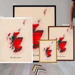 Clan Macquarrie Scottish Tartan Map - Of Scotland Family Wall Decor, Ready To Hang - thumbnail 3