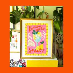 Limoncello Drink Colourful Art Print - Cocktail Recipe Spritz Kitchen Wall Decor Home Bar - thumbnail 3