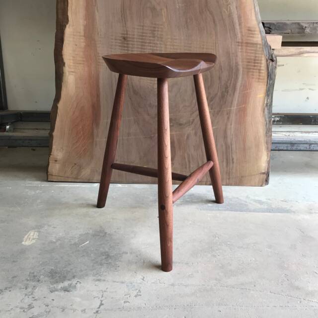 stool Made in Sustainably Sourced Black Walnut - image 1