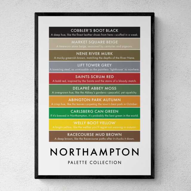 Northampton Funny Colour Palette Print, Poster Wall Art - image 1