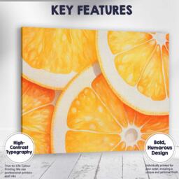 Soft Watercolour Orange Citrus Fruit Slice Pattern Canvas Wall Art Print Decor Picture Ready To Hang - thumbnail 1