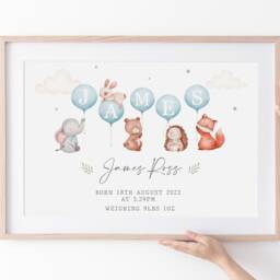 New Baby Girl Gift, Personalised Print For Girls, Gift Girl, Nursery Print Dusky Pink, Girls, Peter Rabbit - thumbnail 3