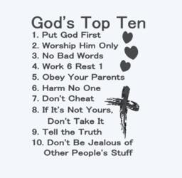 God's Top Ten.-Vinyl Wall Decal - Nursery Decal - Church Religious Decal - thumbnail 2