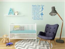 God's Top Ten.-Vinyl Wall Decal - Nursery Decal - Church Religious Decal - thumbnail 1