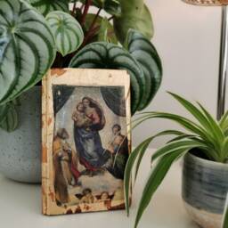 Sistine Madonna Wood Wall Art Raphael Renaissance Painting With Gold - thumbnail 3