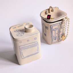 Handmade Miniature Ceramic Sink Or Oven Trinket Jewelry Box - thumbnail 2