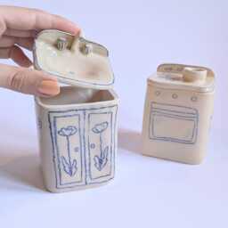 Handmade Miniature Ceramic Sink Or Oven Trinket Jewelry Box