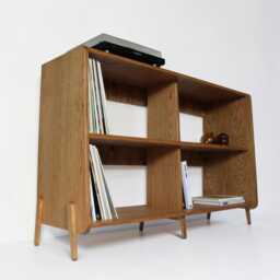 Nakano Premium - Double Height Record Vinyl Storage, Oak Player Stand, Custom Lp Cabinet - thumbnail 4