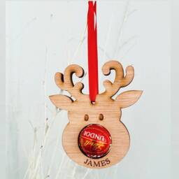 Tree Ornament Holds Lindor Chocolate, Personalised Reindee Bauble Gifts, Ideal As Table Place Name Or Stocking Filler - thumbnail 2