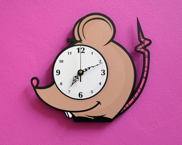 Cute Little Mouse Cartoon - Wall Clock