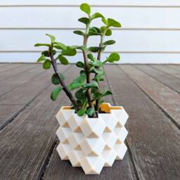 Diamond Grid 3D Printed Planter - Succulent Mini Modern Geometric Design Made To Order Choose Your Color & Size New Colors - thumbnail 3