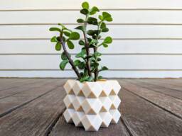 Diamond Grid 3D Printed Planter - Succulent Mini Modern Geometric Design Made To Order Choose Your Color & Size New Colors - thumbnail 1